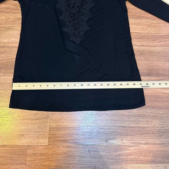 Hippie Chic Long Sleeve black shirt women size L - Picture 12 of 12